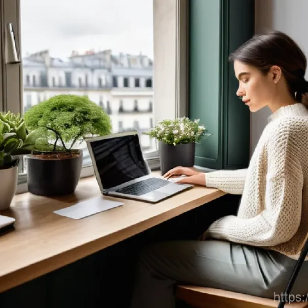 국제 경제의 디지털화와 미래 전망 - **Prompt 1: Parisian Remote Work Elegance**
A sophisticated young French professional, a woman i...