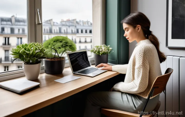 국제 경제의 디지털화와 미래 전망 - **Prompt 1: Parisian Remote Work Elegance**
A sophisticated young French professional, a woman i...