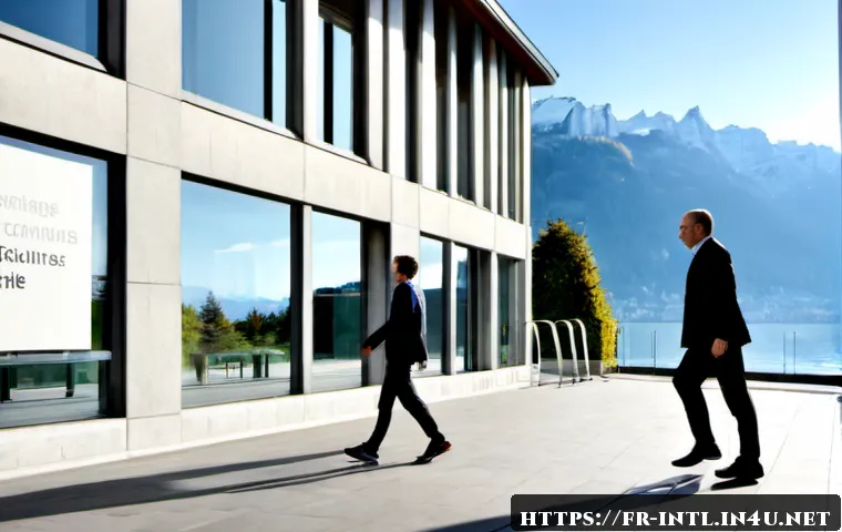 국제 스포츠 중재 재판소 CAS - Photorealistic exterior of a prestigious international sports arbitration courthouse in Lausanne, Sw...