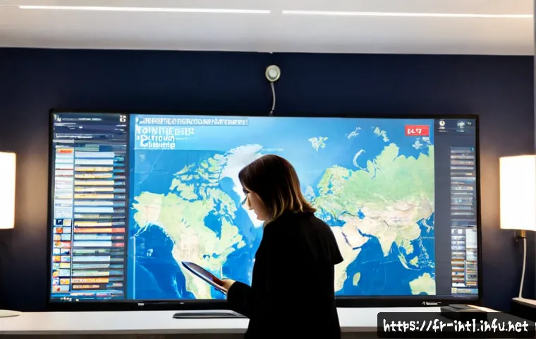 미디어와 국제 정치 - Photorealistic French international news newsroom in Paris, diverse adult journalists reviewing a wo...
